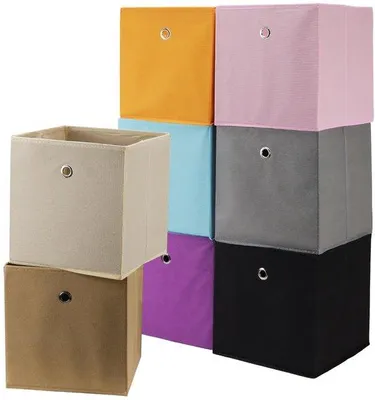 Produktbild von Dailygoods – Set aus 8 Aufbewahrungsboxen – Faltbar – Vliesstoff – 27 x 27 x 28 cm – Dekorativ – Mit Tragegriffen – Aufbewahrungsboxen