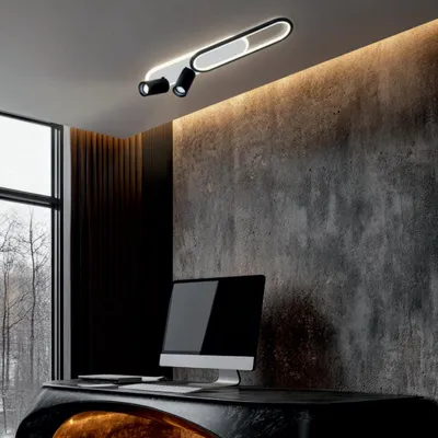 Zdjęcie produktu dla Reflektor sufitowy dekoracyjny panel LED PARMA czarny 2xGU10 + LED zintegrowanyx10W metal wym:15x60x13cm IP20 Light Prestige