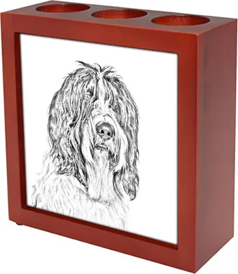 Produktbild von Schapendoes, Niederländischer Schapendoes - Stifthalter mit Hund, Schreibtischorganizer mit Aufdruck, personalisierte Schreibtischdekoration der Marke Art-Dog