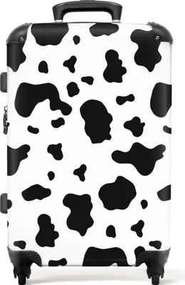 Produktbild von NoBoringSuitcases.com® Großer Koffer - Tierprint - Kuh - Schwarz und weiß - Design - Kombinationsschloss TSA - Hartschalen Trolley 4 Rollen - 72 liter - Reisekoffer - 66 cmKoffer Mittelgroß 67x43x25 cm, 72L,