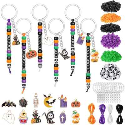 Halloween-Sleutelhanger-Bastelset, 548 Teile, Acrylperlen, DIY