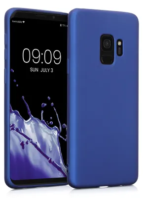 Produktbild von kwmobile Handyhülle für Samsung Galaxy S9 Hülle - Silikon Case metallisch schimmernd - Schutzhülle Cover - Metallic Blau
