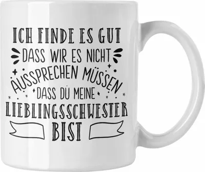 Produktbild von Trendation - Lieblingsschwester Tasse Geschenk für Schwester Spruch Schwester Kaffeetasse Geschenkidee Sprüche (Weiß)