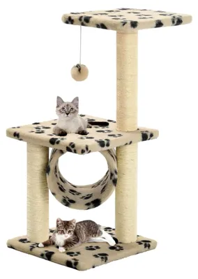 Produktbild von Katzenkratzbaum Sisal 65 cm Beige mit Pfotenaufdruck