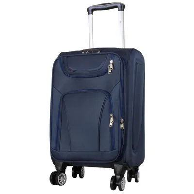 Produktbild von Nylon Handgepäck Reisekoffer Maribor blau Trolley 4 Rollen leicht Weichgepäck Größe S
