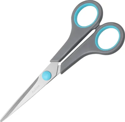 Produktbild von Asdirne Schere, Edelstahlklingen, weicher Griff, Allzweckschere 16,2 cm Blau/Grau