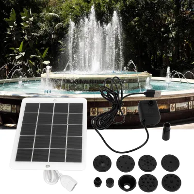 Produktbild von 3 W, 5 V Solar-Springbrunnenpumpe, 120 l/h – Solar-Wasserpumpe für den Garten und Teiche im Freien