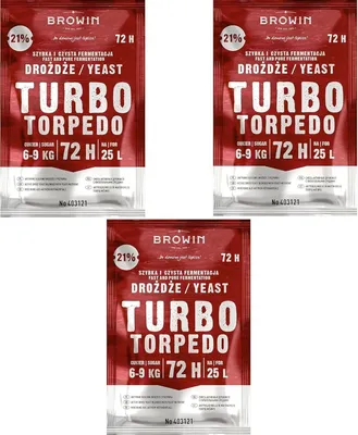Produktbild von 3x Turbo-Hefe Torpedo 72 h 21% - 120 g Turbo Brennhefe Alkohol Hefe, Brennhefe Herstellung Turbohefe Gärhefe