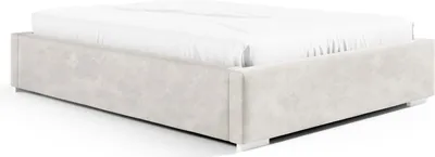 Produktbild von Stauraumbett Linn 160x200 – Modern & Stabil ohne Kopfteil mit Metallrahmen, Gasdruckfedern & Edlem Samtbezug Piano 02 in Hellbeige