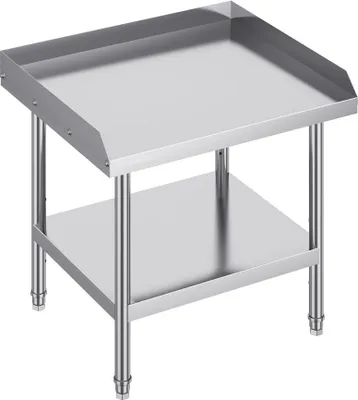 Obrázok produktu pre Pracovný stôl z nehrdzavejúcej ocele - Prípravný stôl na komerčné použitie - 610x711x660mm - Kvalitný pracovný stôl pre gastronómiu - Robustný kuchynský stôl