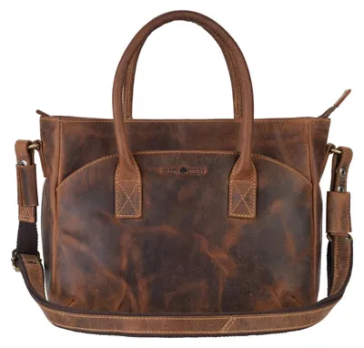 Zdjęcie produktu dla Greenburry torba na ramię skórzana 36x23cm torebka damska antyczny brąz
