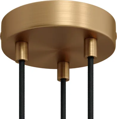 Immagine prodotto di Creative-Cables Kit rosone cilindrico in Metallo a 3 Fori - Cilindrico, Bronzo Satinato