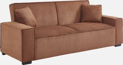 Produktbild von sweeek - 3-Sitzer-Sofa mit Schlaffunktion und Cordbezug - Camel