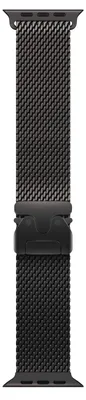 Productafbeelding van Apple Watch band, 49 mm, Milanaisestijl, titanium, zwart, maat S, modelnummer MK0F4ZM/A