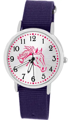 Produktbild von Armbanduhr Mädchen Pferd rosa Kinderuhr wasserdicht Geschenk Armband violett