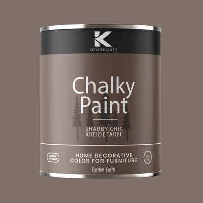 Produktbild von Kenzopaints Chalky Paint Kreidefarbe Möbelfarbe Möbellack 1Kg / 750ml - Berlin Bark