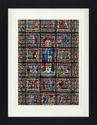 Produktbild von Sakrale Kunst Gerahmtes Bild Mit Edlem Passepartout | Wand-Bilder | Im Bilderrahmen - Sankt Julian, Glasfenster In Der Kathedrale Von Le Mans (40 x 30 cm)