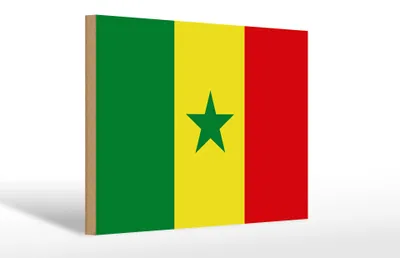 Produktbild von Holzschild Flagge Senegal 30x20cm Flag of Senegal