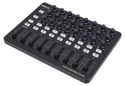 Produktbild von MIDI-Keyboard-Controller, tragbarer MIDI-Controller, Werkzeug zur Musikproduktion, Regler, Schieberegler und Tasten für Arrangement und Aufnahmestudio