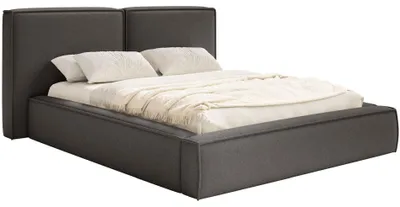 Obrázek produktu pro Selsey Tilves - Čalouněná postel 200x200 s roštem, šenil, grafitově šedá