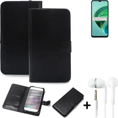 Produktbild von K-S-Trade Wallet Case Handyhülle kompatibel mit Xiaomi Redmi 10 5G Schutzhülle Flip cover Flipstyle Tasche Hülle Flipcover Slim Bumper schwarz + in