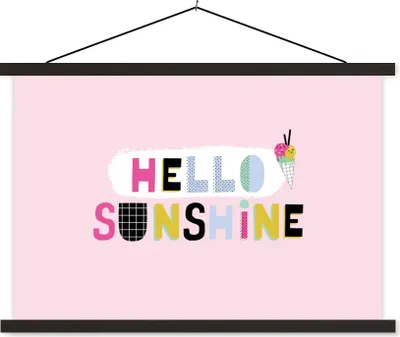 Produktbild von MuchoWow® Textilposter Sommer - Eiscreme - Rosa 120x80 cm mit schwarzem Rahmen - Wanddeko