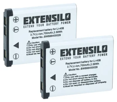 Produktbild von EXTENSILO 2x Akku Ersatz für Fujifilm NP-45A, NP-45, NP-45B, NP-45S für Kamera (700 mAh, 3,7 V, Li-Ion)