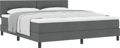 Productafbeelding van vidaXL Boxspringbed met hoofdeinde, donkergrijs, 180 x 200 cm, gestoffeerd