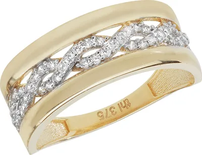 Produktbild von Modischer 9 Karat (375) Gold Damen - Ring mit Zirkonia, 53 (16.9); TRS11304RSM