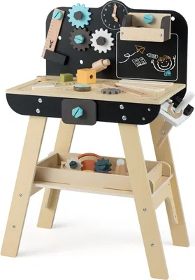 Obrázek produktu pro Dětská dřevěná pracovní deska s tabulí, hračka Montessori