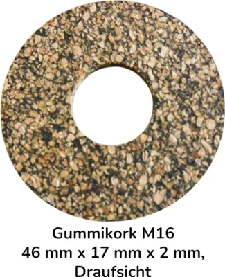 Immagine prodotto di 50 pezzi Gummikork M16 46 mm x 17 mm x 2 mm