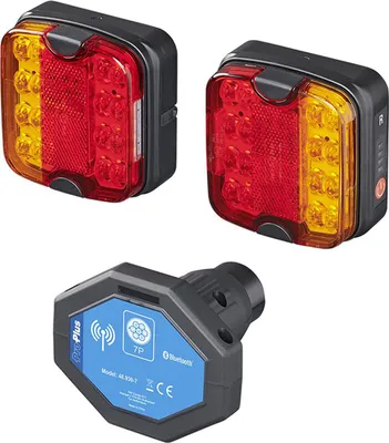 Produktbild von LED Rückleuchten-Set mit Magnet kabellos Bluetooth 7-polig Anhänger Leuchtensatz