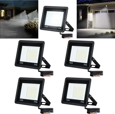 Image de LARS360 Projecteur 5x 100W LED Projecteur blanc froid Projecteur de chantier Projecteur extérieur Lampe IP66 Projecteur