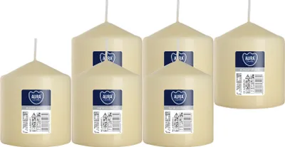 Obrázek produktu pro BISPOL cylindrická svíčka Aura 38H 9CM SW80/90 KREMMOWA 6ks.