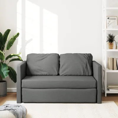 Produktbild von (Angebot 2026) Bodensofa mit Schlaffunktion Dunkelgrau 112x174x55 cm Stoff - 112 x 60 x 55 cm - DEMöbel7335824