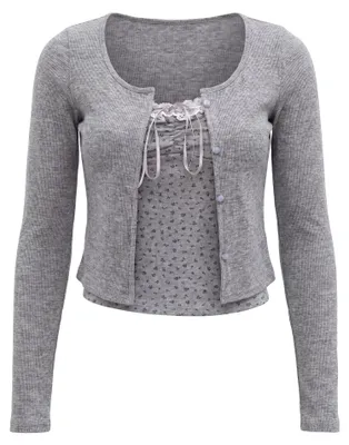 Image de Ensemble 2 pièces pour femmes BIANY - gris, taille XS