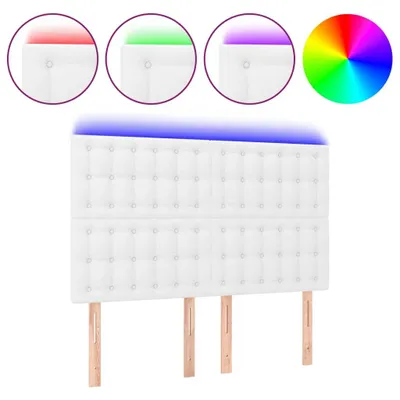 Produktbild von LED Kopfteil Weiß 144x5x118/128 cm Kunstleder