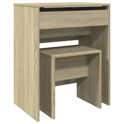 Obrázek produktu pro vidaXL Toaletní stolek s taburetem Sonoma dub 60x40x113,5 cm