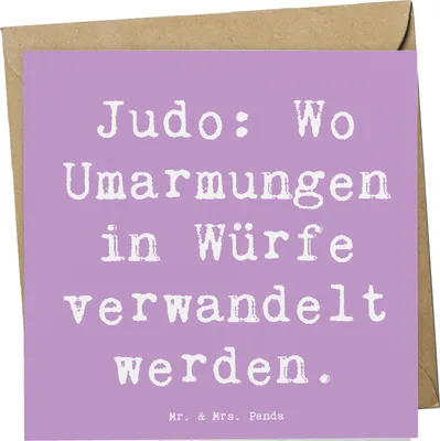Produktbild von Mr. & Mrs. Panda Grußkarte Spruch Judo Umarmungen - Lavendeltraum - Geschenk, anlasskarte, Motivation, doppelkarte, Technik, Klappkarte, Sport, faltkarte, Teamsport
