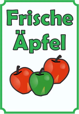 Produktbild von Verkaufsschild Schild Äpfel Hochkant A2 Rückseite selbstklebend