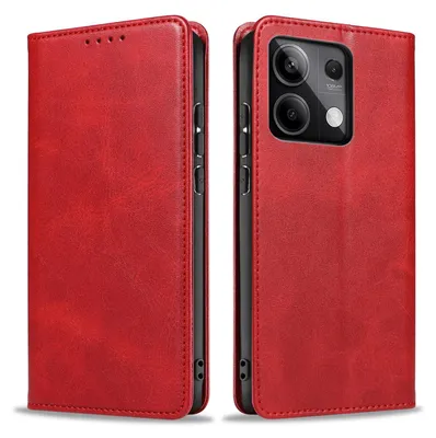 Produktbild von Handyhülle für Xiaomi Redmi Note 13 5G Kunstleder Flip Cover Hülle Klapphülle Case Kartenfach Farbe: Rot