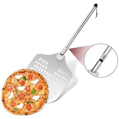 Zdjęcie produktu dla Łopatka do pizzy perforowana aluminiowa uchwyt stal nierdzewna 30 5 cm