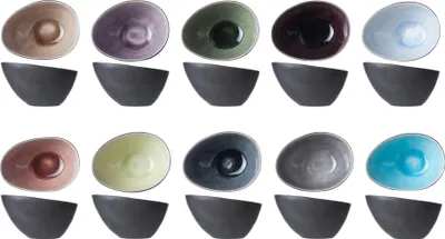 Produktbild von Gemutliche & trendige Tapas / Saucenschalen Streetfood - Set 10x - Steingut - mehrfarbig - 11 x 8 x