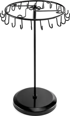 Produktbild von Drehbar Schmuckständer mit 23 Haken, Schmuckbaum Hängend Ketten Aufbewahrung für Ketten & Armbänder, Ringe & Ohrringe, H34,8 x B20,5 cm - Schwarz