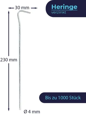 Produktbild von Zeltheringe / Bodenanker, Ausführung:Zeltheringe verzinkt 230 mm, Menge:50