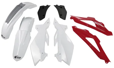 Produktbild von Ufo Kunststoffsatz Für Husqvarna Cr 250 2T '09-'13 Farbe Oem (Weiss/Rot/Schwarz) (Hu608E999)