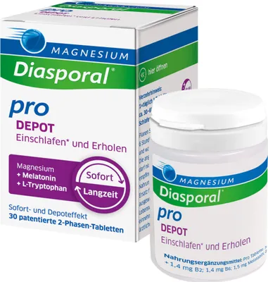 Produktbild von Magnesium-Diasporal pro Depot 2-Phasen-Tabletten zum Einschlafen und Erholen, 30 St. Tabletten