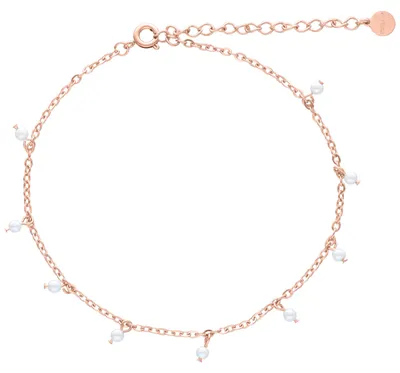 Produktbild von Wildcat Fußkette - Little Synthetic Pearl Fußkettchen - Roségold - Chirurgenstahl 316L - wasserfest, langlebig, hautverträglich, Roségold