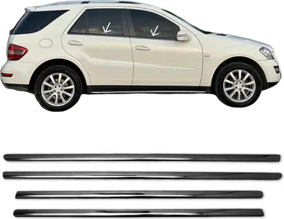 Zdjęcie produktu dla Listwy okienne do Mercedes ML 2005-2011 stal nierdzewna ciemna 4szt