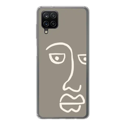 Produktbild von MuchoWow® Handyhülle Schutzhülle Hülle für Samsung Galaxy A12 Gesicht - Abstrakt - Strichzeichnung Silikon Softcase Handy Hülle - Bild